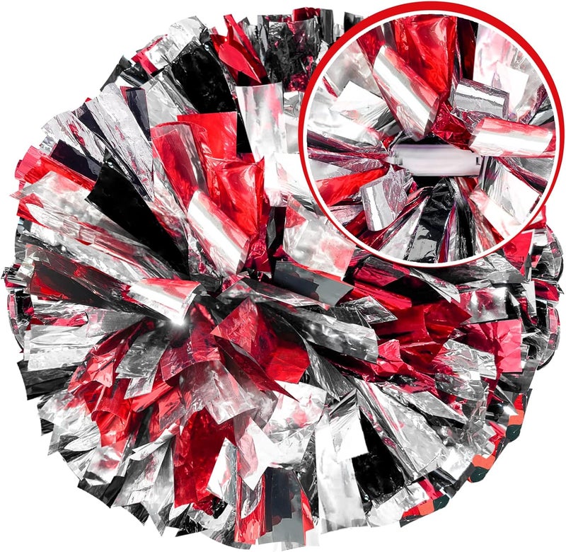 HOLENGS 4Pcs Upgraded 12inch Metallic Cheerleading Pom Poms, Cheerleader Pompoms Cheer Poms for Kids Adults, Cheering Squad Pompoms for School Sports Games Dance Party - Image 5